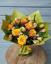 Букет цветов из:  Альстромерии и Розы в Барсуковской