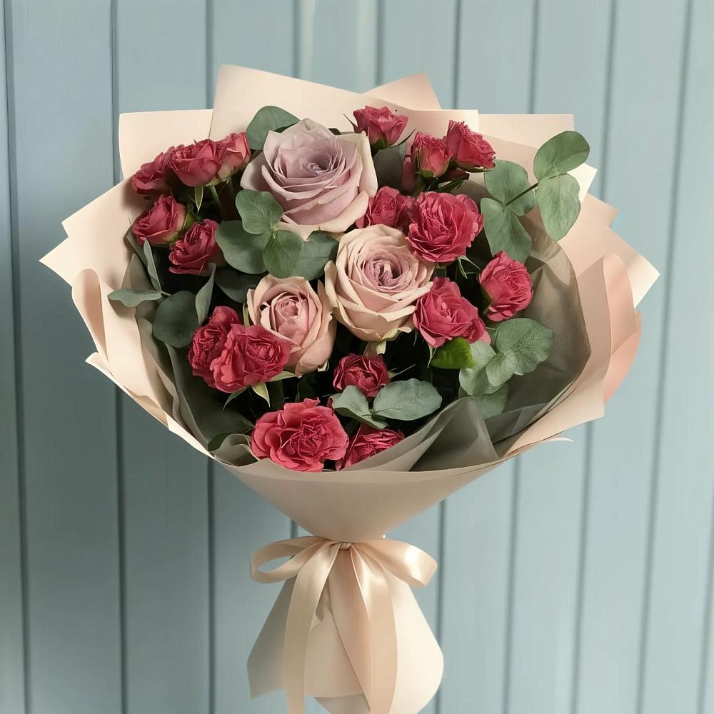 Букет цветов из: Гвоздики и Розы в Барсуковской