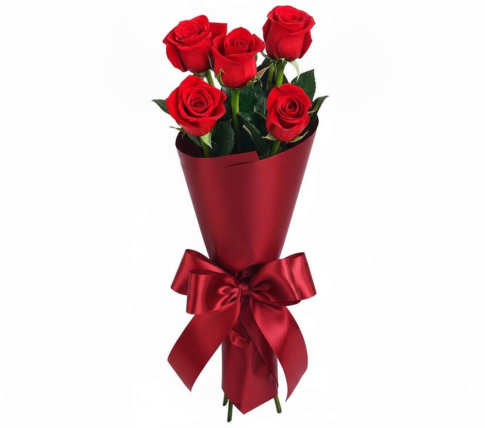 Букет 5 Красных роз Эдлесс Лав в Барсуковской