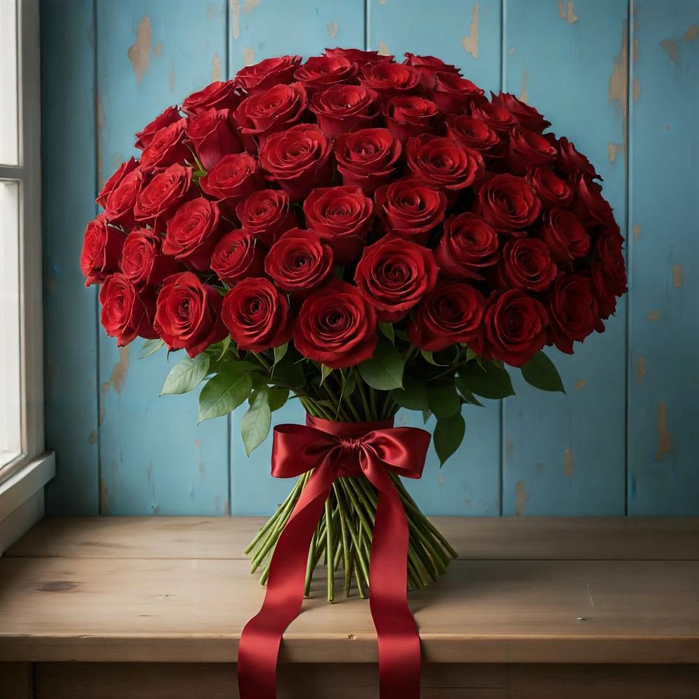 Букет Красные розы Блэк Меджик в Барсуковской