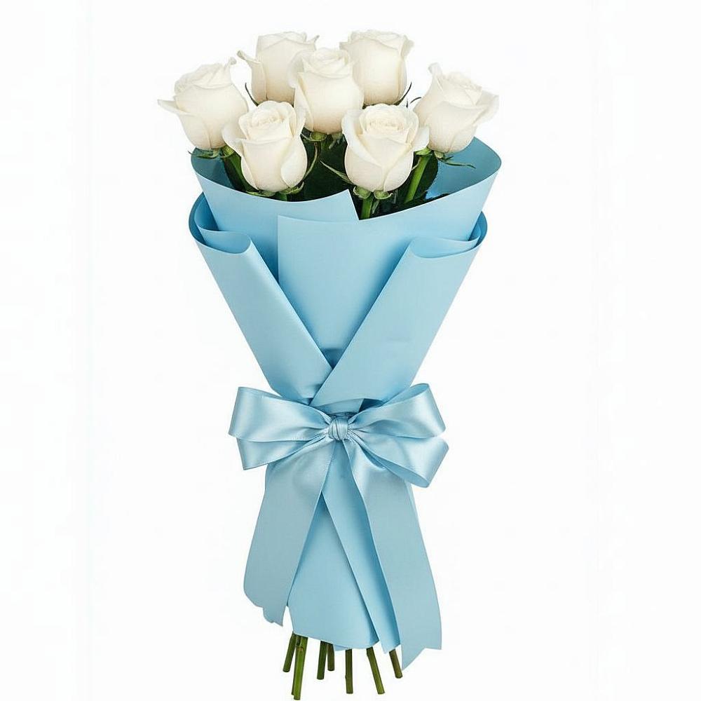 Букет 7 белых роз Проуд в Барсуковской