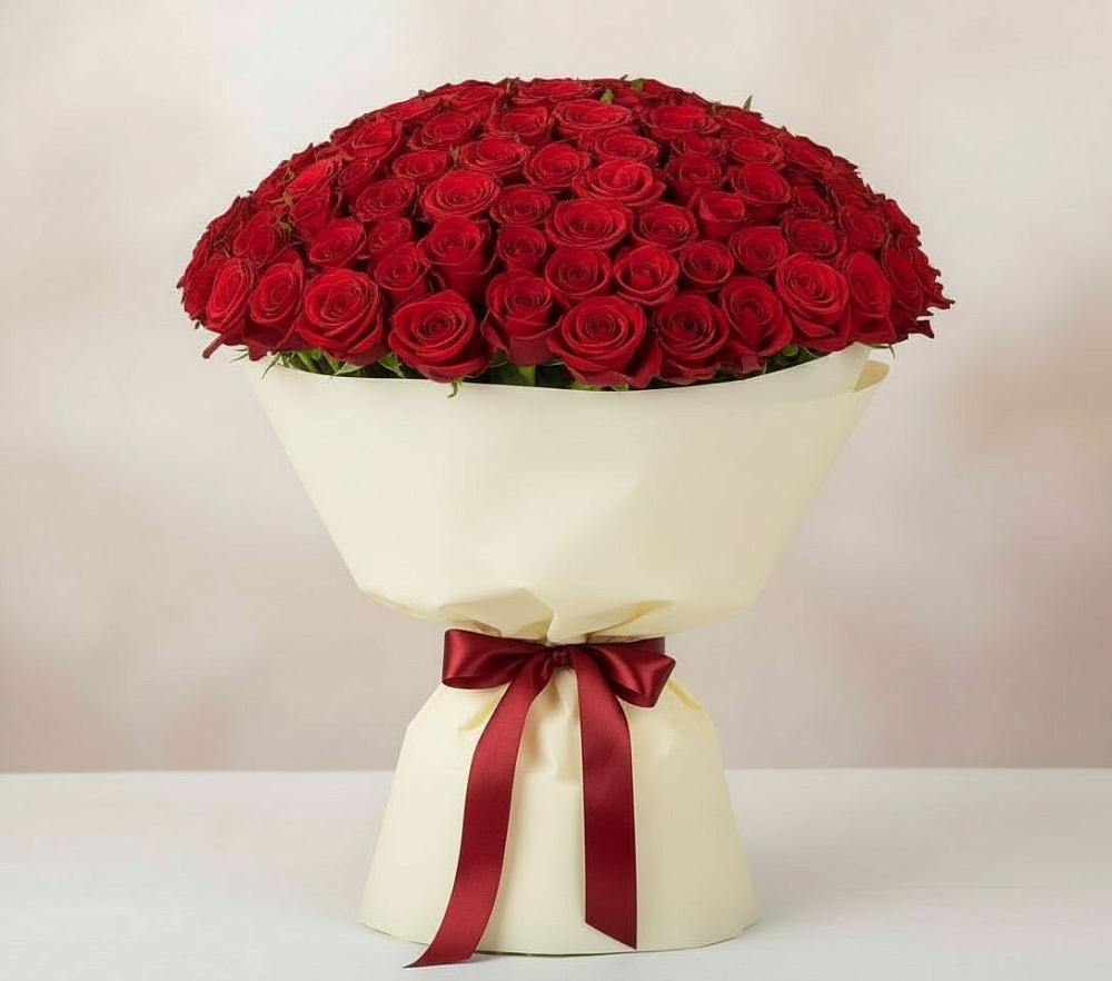 Букет 101 Красная роза Милано в Барсуковской