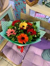 Букет цветов из:  Герберы, Хризантемы и Альстромерии #REPLACE_PRED# Барсуковской