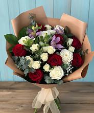 Букет цветов из:  Розы и Альстромерии в Барсуковской