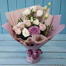 Букет цветов из:  Розы и Лизиантусы в Барсуковской