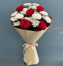 Букет цветов из:  Розы и Хризантемы в Барсуковской