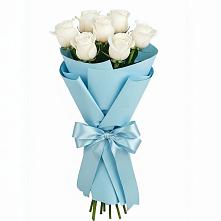 Букет 7 белых роз Проуд в Барсуковской