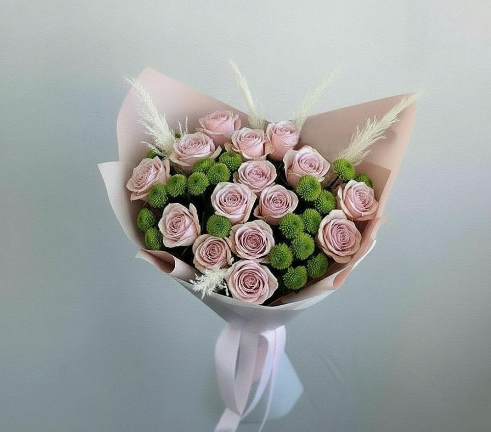 Букет цветов из: Розы и Хризантемы в Барсуковской