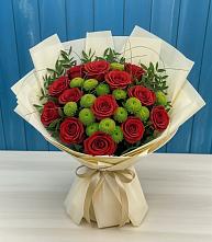 Букет цветов из:  Розы и Хризантемы в Барсуковской