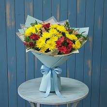 Букет цветов из:  Альстромерии и Хризантемы в Барсуковской