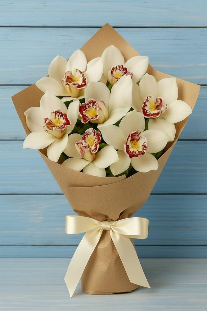 Букет цветов из: Орхидеи и Розы в Барсуковской