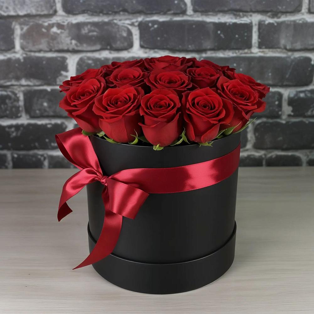 Цветочная композиция из Розы в шляпной коробке в Барсуковской