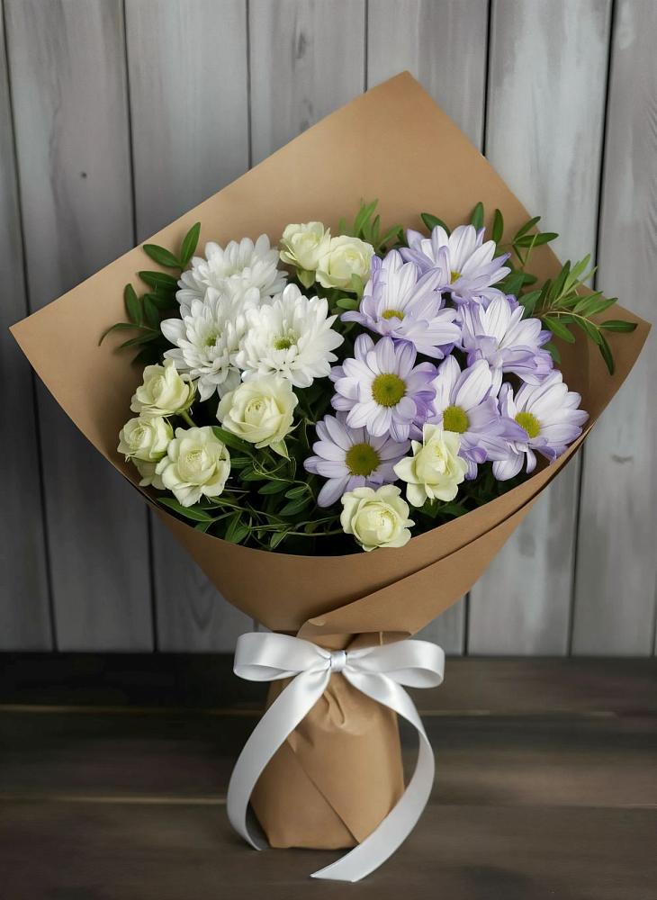Букет цветов из: Хризантемы и Розы в Барсуковской